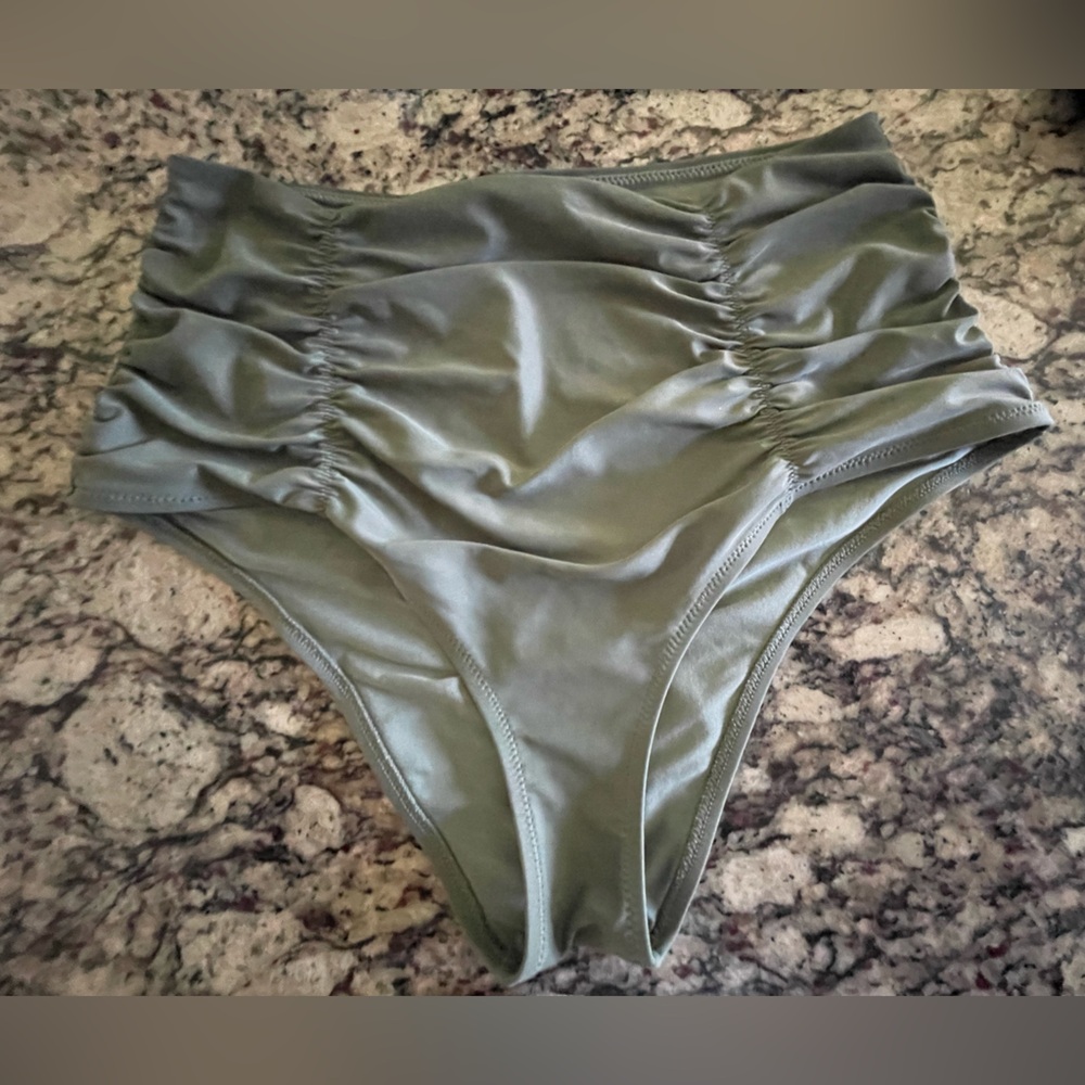 Aerie Olive High-Waisted Bikini Bottom